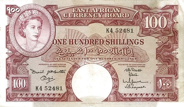 EAST AFRICA 100 Shillings 1961 Pick 44 collectible banknote