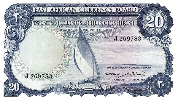 EAST AFRICA 20 Shillings 1964 Pick 47 collectible banknote