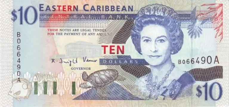 EAST CARIBBEAN STATES 10 Dollars 1994 Pick 32 collectible banknote