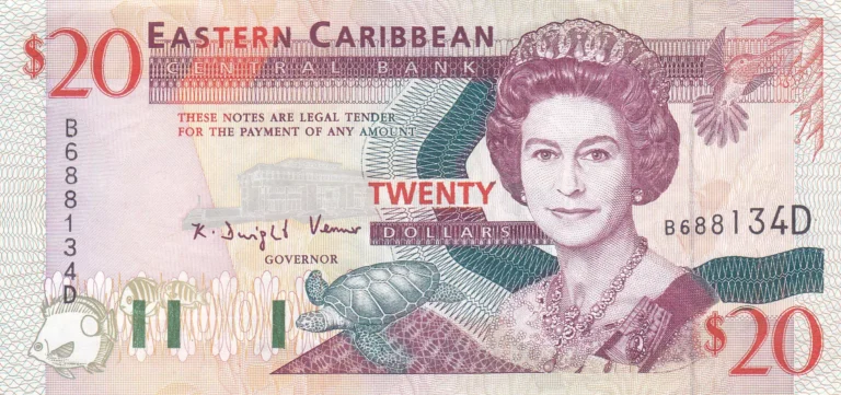EAST CARIBBEAN STATES 20 Dollars 1994 Pick 33 collectible banknote
