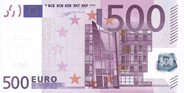 EUROPEAN CENTRAL BANK 500 Euro 2002 Pick 7 collectible banknote