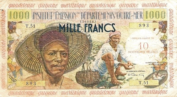 FRENCH ANTILLES 10 Nouveaux 1961 Pick 2
