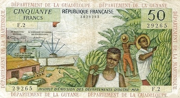 FRENCH ANTILLES 50 Francs 1964 Pick 9 collectible banknote