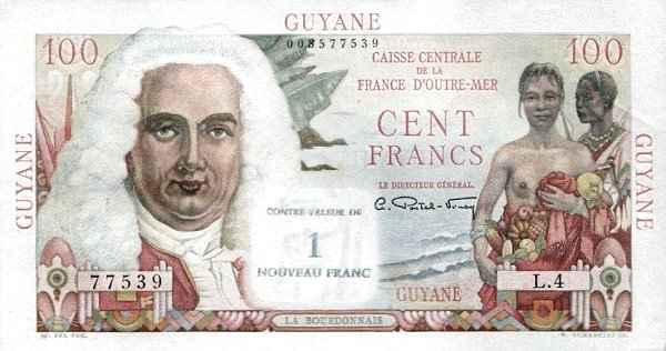 FRENCH GUIANA 1 Nouveau 1961 Pick 29