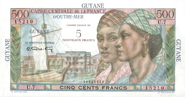 FRENCH GUIANA 5 Nouveaux 1961 Pick 30