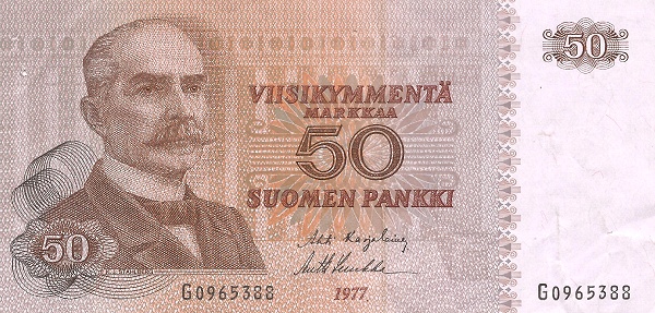 FINLAND 50 Markkaa 1977 Pick 108 collectible banknote