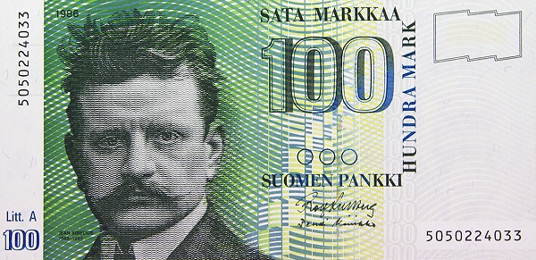 FINLAND 100 Markkaa 1986 Pick 119 collectible banknote