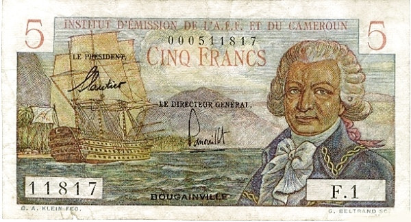 FRENCH EQUATORIAL AFRICA 5 Francs 1957 Pick 28