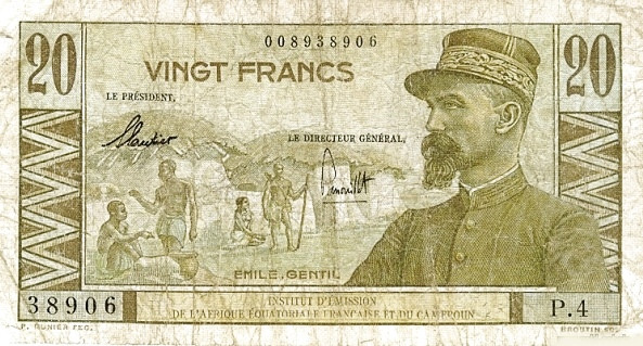 FRENCH EQUATORIAL AFRICA 20 Francs 1957 Pick 30