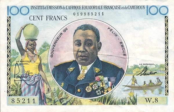 FRENCH EQUATORIAL AFRICA 100 Francs 1957 Pick 32 collectible banknote