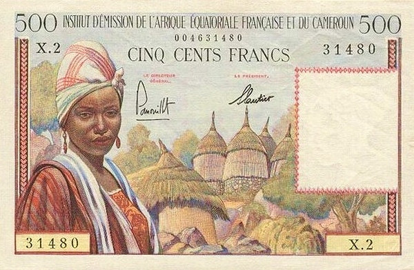FRENCH EQUATORIAL AFRICA 500 Francs 1957 Pick 33 collectible banknote