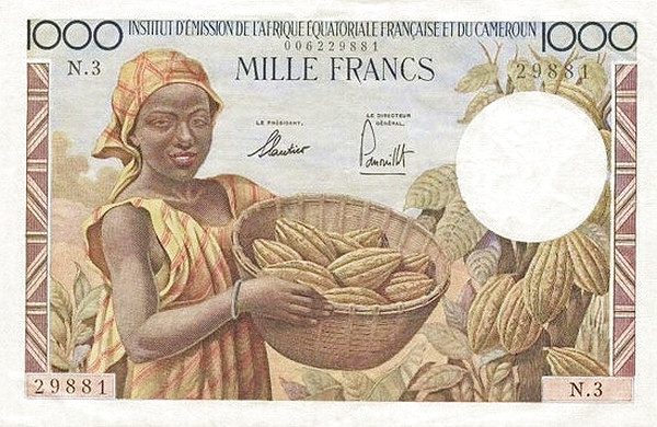 FRENCH EQUATORIAL AFRICA 1000 Francs 1957 Pick 34 collectible banknote