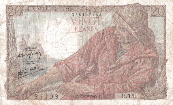 FRANCE 20 Francs 1950 Pick 100