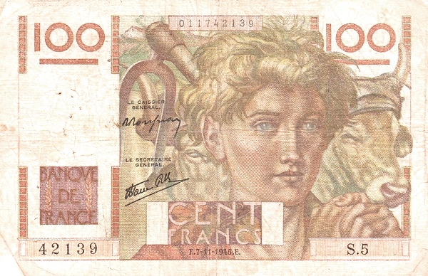FRANCE 100 Francs 1954 Pick 128