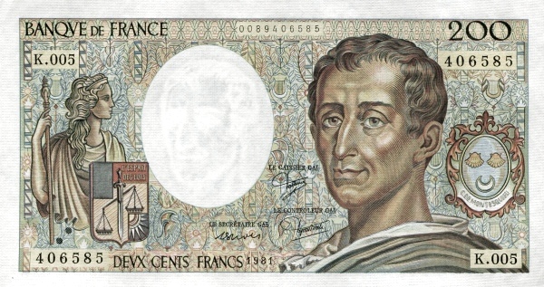FRANCE 200 Francs 1981 Pick 155 collectible banknote