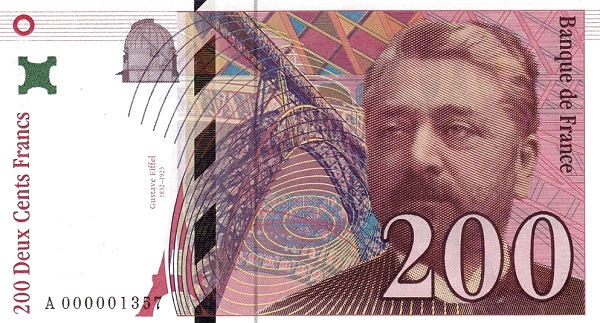 FRANCE 200 Francs 1995 Pick 159 collectible banknote