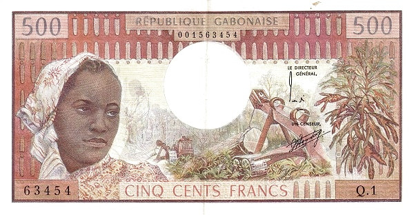 GABON 500 Francs 1974 Pick 2