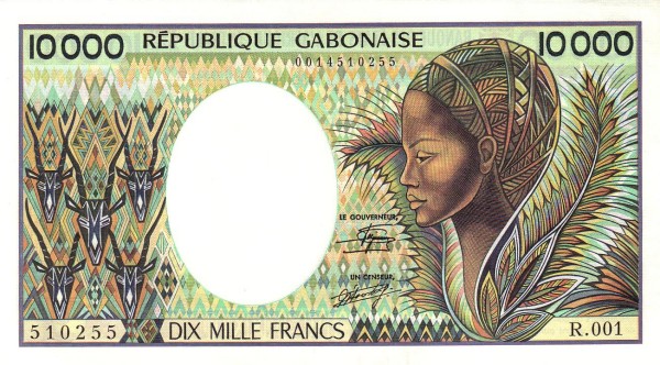 GABON 10000 Francs 1984 Pick 7 collectible banknote