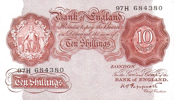 GREAT BRITAIN 10 Shillings 1960 Pick 368