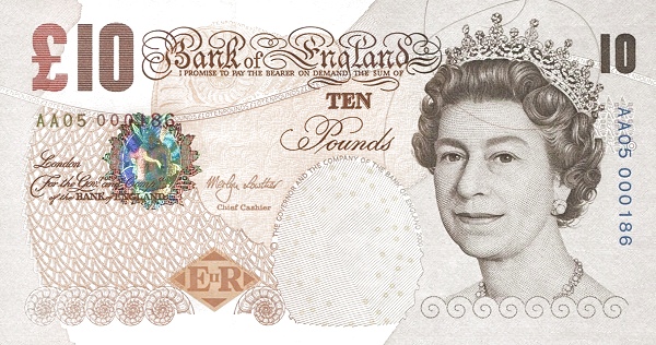 GREAT BRITAIN 10 Pounds 2000 Pick 389 collectible banknote