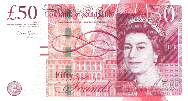 GREAT BRITAIN 50 Pounds 2010 Pick 393 collectible banknote