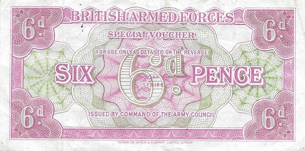GREAT BRITAIN – MILITARY 6 Pence 1956 Pick M25 collectible banknote