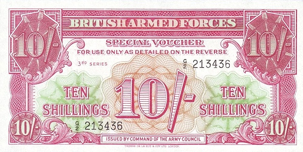 GREAT BRITAIN – MILITARY 10 Shillings 1956 Pick M28 collectible banknote