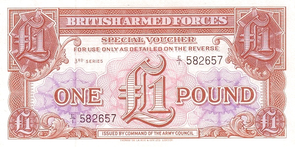 GREAT BRITAIN – MILITARY 1 Pound 1956 Pick M29 collectible banknote