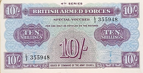 GREAT BRITAIN – MILITARY 10 Shillings 1962 Pick M35 collectible banknote