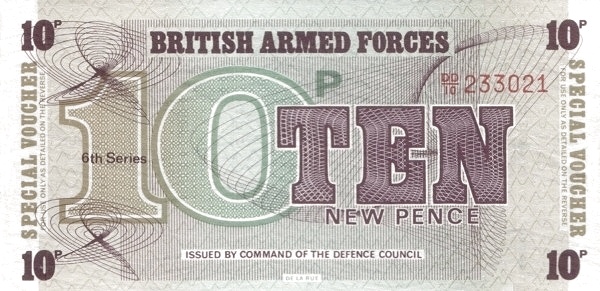 GREAT BRITAIN – MILITARY 10 New 1972 Pick M45 collectible banknote