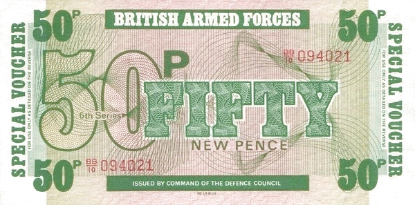GREAT BRITAIN – MILITARY 50 New 1972 Pick M46 collectible banknote