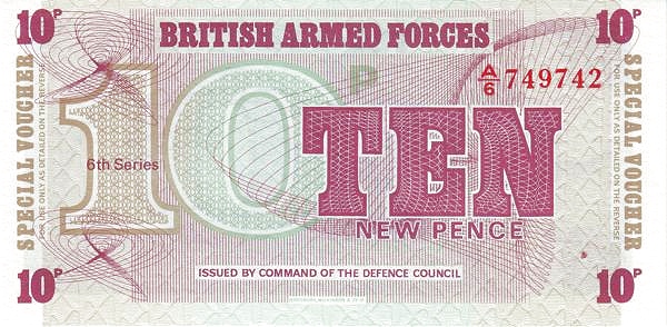 GREAT BRITAIN – MILITARY 10 New 1972 Pick M48 collectible banknote