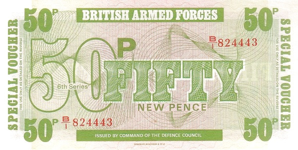 GREAT BRITAIN – MILITARY 50 New 1972 Pick M49 collectible banknote