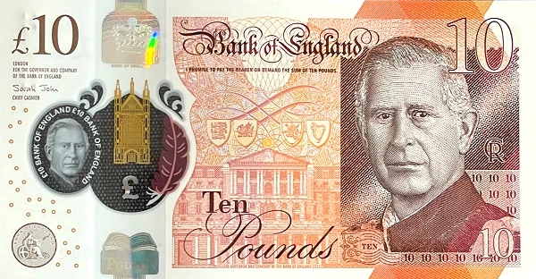 GREAT BRITAIN 10 Pounds 2023 Pick 399 collectible banknote