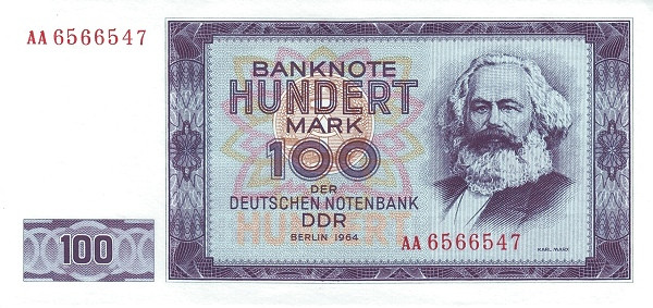 GERMAN DEMOCRATIC REPUBLIC 100 Mark 1964 Pick 26 collectible banknote