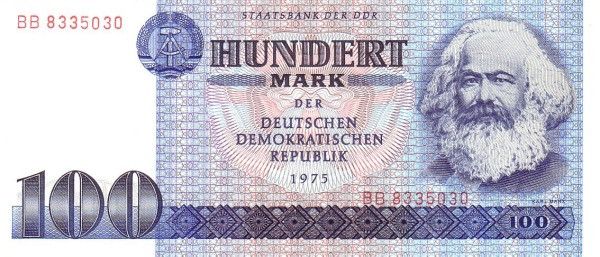 GERMAN DEMOCRATIC REPUBLIC 100 Mark 1975 Pick 31 collectible banknote