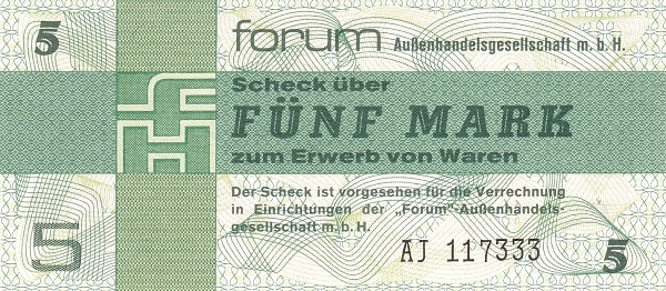 GERMAN DEMOCRATIC REPUBLIC 5 Mark 1979 Pick FX3 collectible banknote