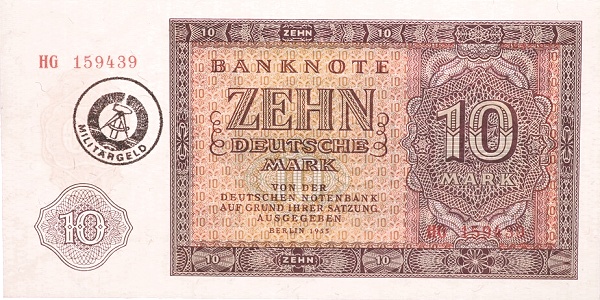 GERMAN DEMOCRATIC REPUBLIC 10 Deutsche 1955 Pick RO375 collectible banknote