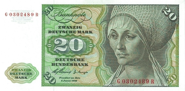 FEDERAL REPUBLIC OF GERMANY 20 Deutsche 1960 Pick 20