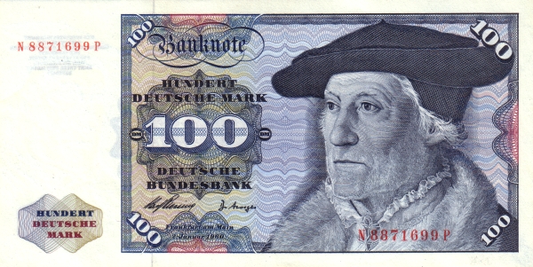 FEDERAL REPUBLIC OF GERMANY 100 Deutsche 1960 Pick 22 collectible banknote