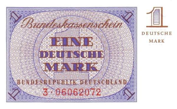 FEDERAL REPUBLIC OF GERMANY 1 Deutsche 1967 Pick 28 collectible banknote