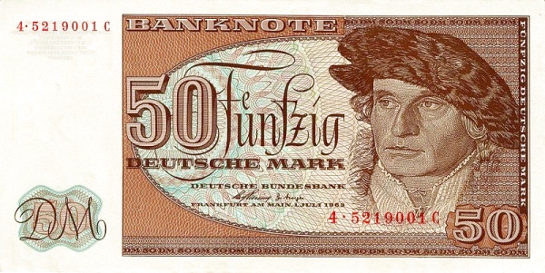 FEDERAL REPUBLIC OF GERMANY 50 Deutsche 1963 Pick NL collectible banknote