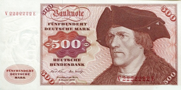FEDERAL REPUBLIC OF GERMANY 500 Deutsche 1970 Pick 35 collectible banknote