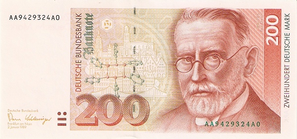 FEDERAL REPUBLIC OF GERMANY 200 Deutsche 1989 Pick 42 collectible banknote
