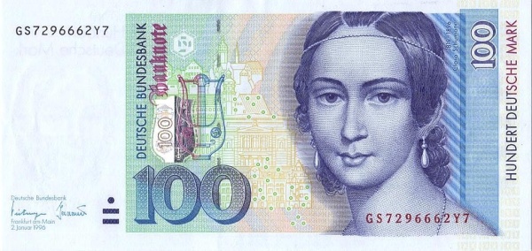 FEDERAL REPUBLIC OF GERMANY 100 Deutsche 1996 Pick 46 collectible banknote