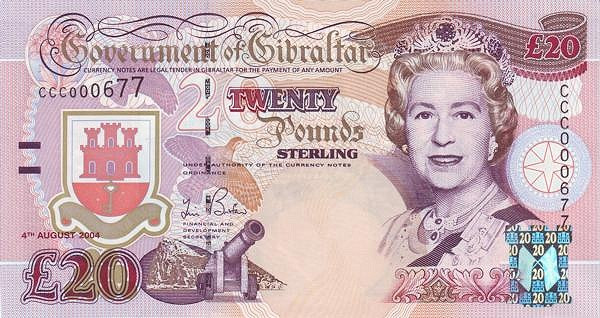 GIBRALTAR 20 Pounds 2004 Pick 31 collectible banknote