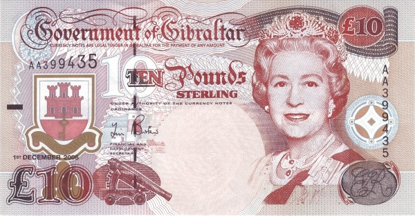 GIBRALTAR 10 Pounds 2006 Pick 32 collectible banknote