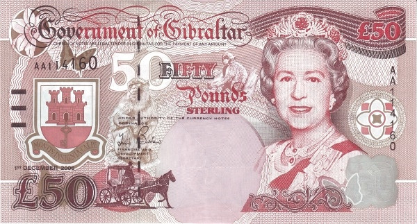 GIBRALTAR 50 Pounds 2006 Pick 34 collectible banknote