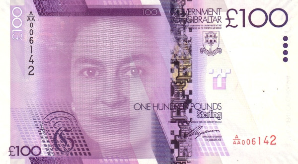 GIBRALTAR 100 Pounds 2011 Pick 39 collectible banknote
