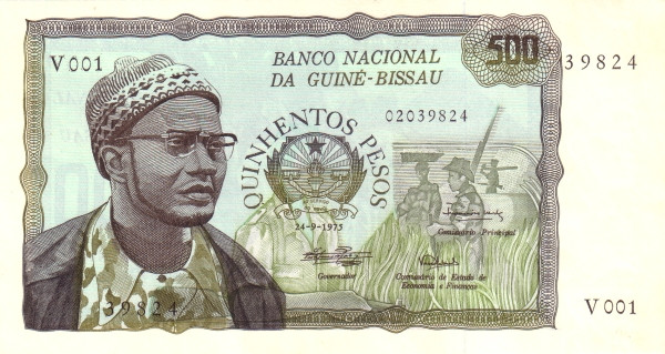 GUINEA-BISSAU 500 Pesos 1975 Pick 3 collectible banknote